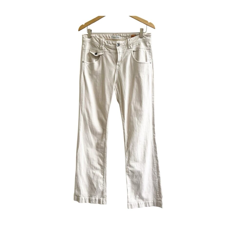 Pilcro and the Letterpress Vintage Slim Tan Off-White Jeans Size 30 Boot Cut